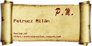 Petrucz Milán névjegykártya